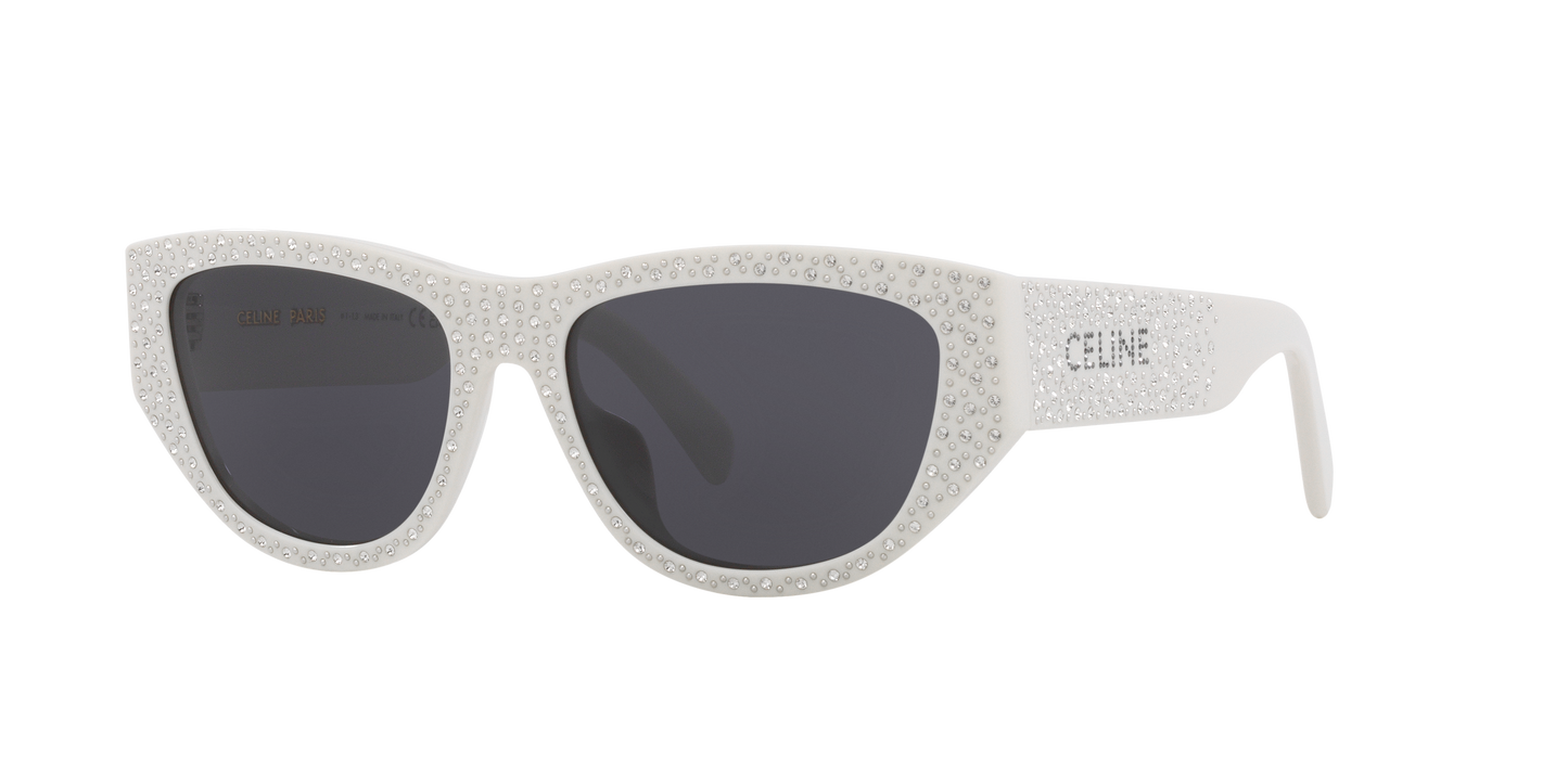 Celine CL4278US 5525A White & Crystal Stud Detail Sunglasses