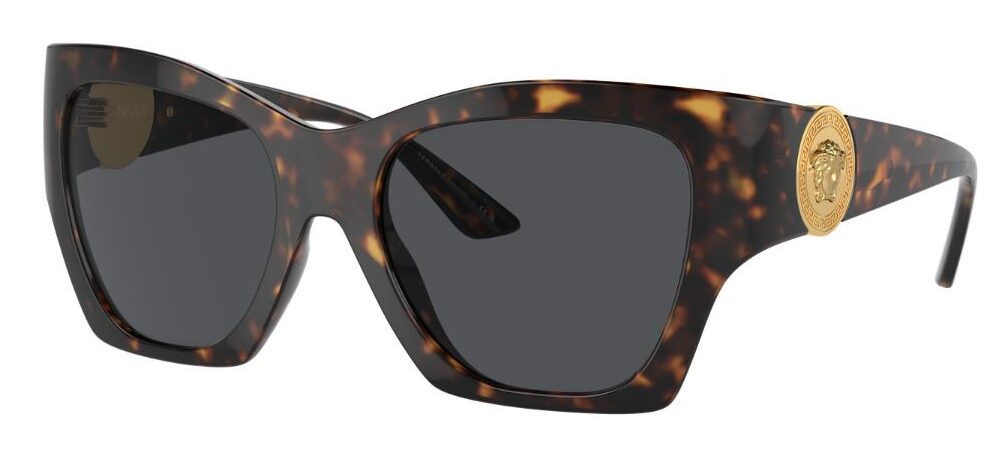 Versace 0VE4452 108/87 Tortoise Shell Sunglasses - Brown frame, Grey lens