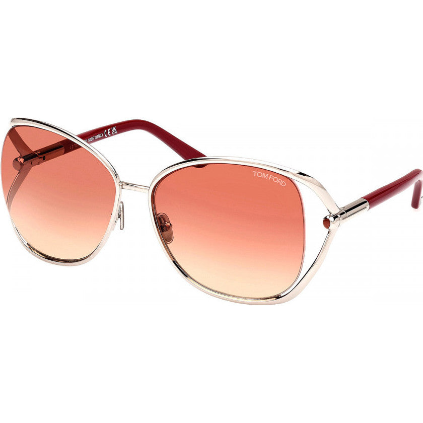 Tom Ford FT1091/S 16T Gold Sunglasses - Gold frame, Red lens