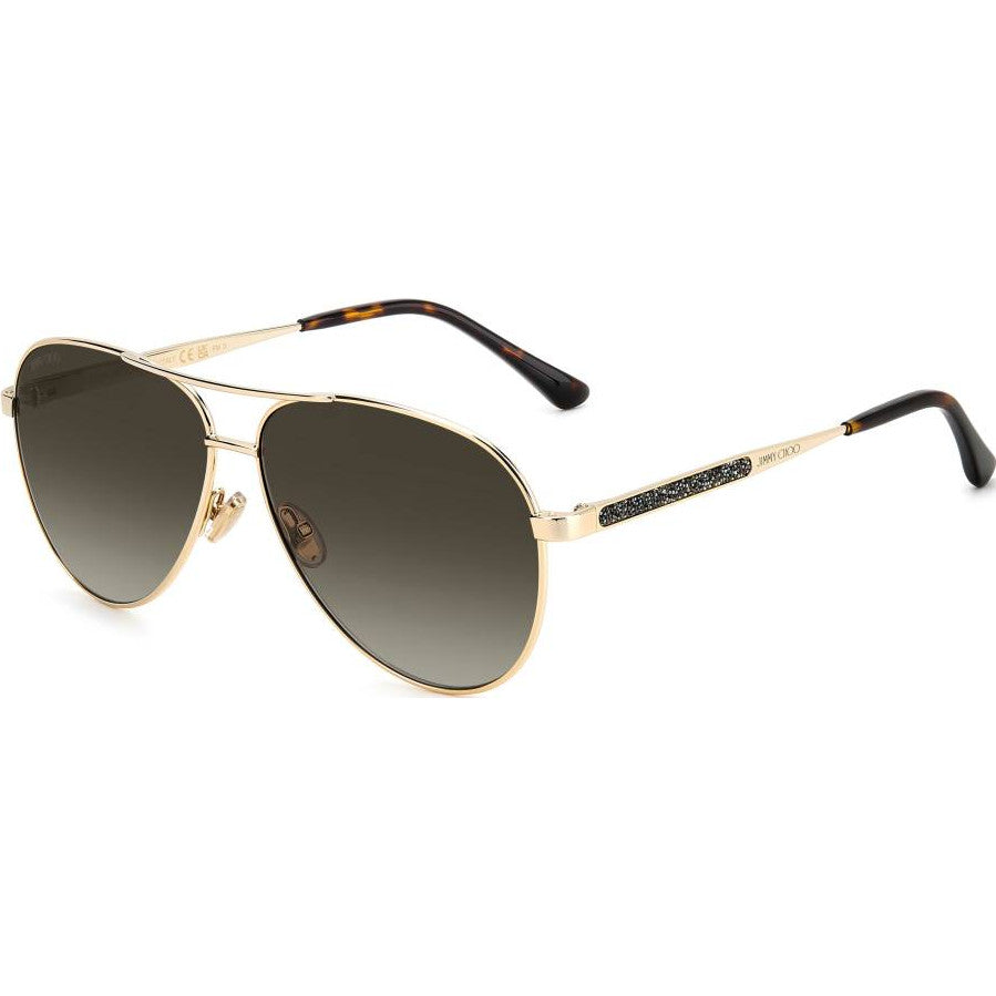 Jimmy Choo JIMENA/S 06JHA Gold Sunglasses - Gold frame, Brown lens