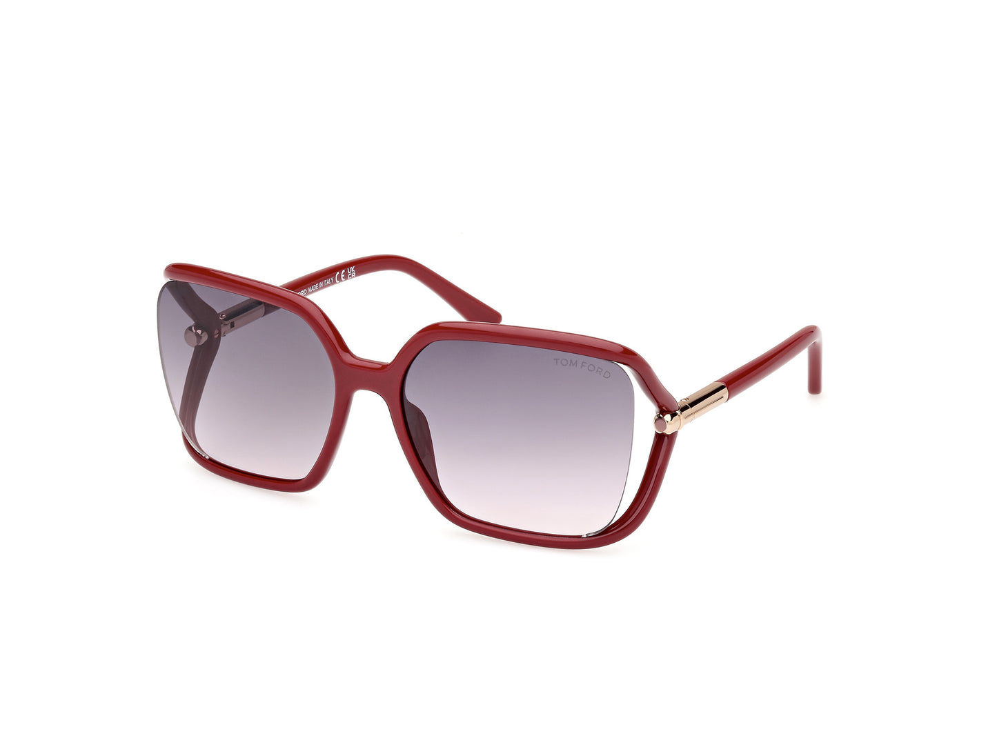 Tom Ford FT1089/S 75B Bordeaux Sunglasses - Red / Burgundy frame, Grey lens