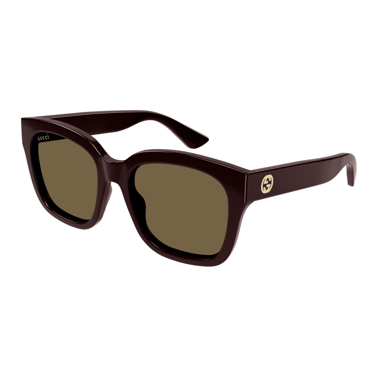 Gucci GG1338S 005 Bordeaux Sunglasses - Red / Burgundy frame, Brown lens