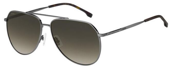 Hugo Boss BOSS 1447/S KJ1 DK Gun Metal Sunglasses - Silver / Gunmetal frame, Grey lens
