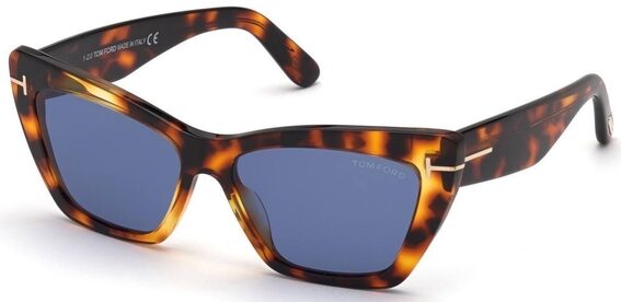 Tom Ford FT0871/S 55V Tortoise Shella Sunglasses - Brown / Tortoise frame, Blue lens