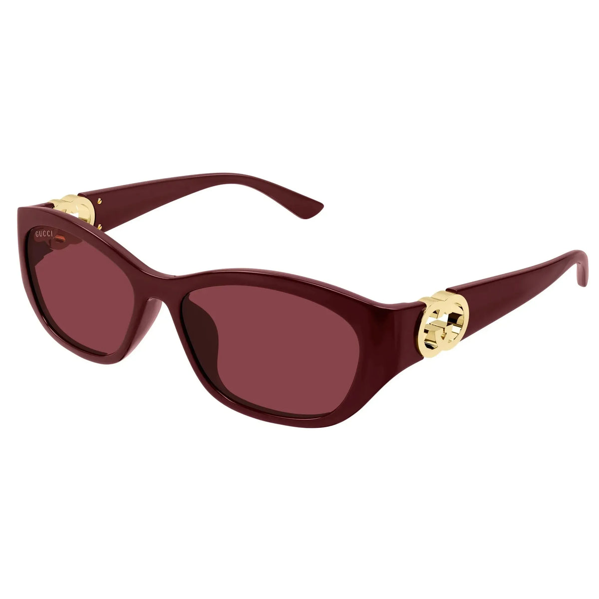 Gucci GG1826SK 003 Bordeaux Sunglasses - Red / Burgundy frame, Red Lens