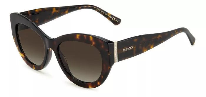 Jimmy Choo XENA/S 086HA Havana Sunglasses - Brown / Tortoise frame, Brown lens