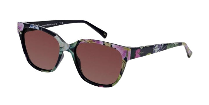 Joules JS7077 602 52 Blue Floral Sunglasses - Blue frame, Brown lens
