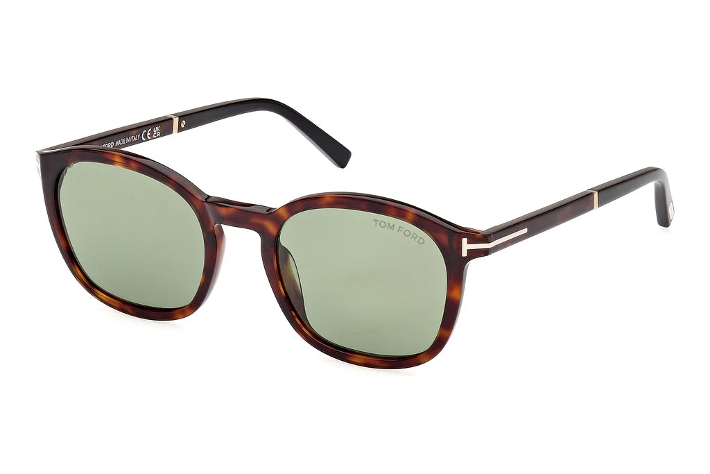 Tom Ford FT1020/S 52N Havana Sunglasses - Brown / Tortoise frame, Green lens