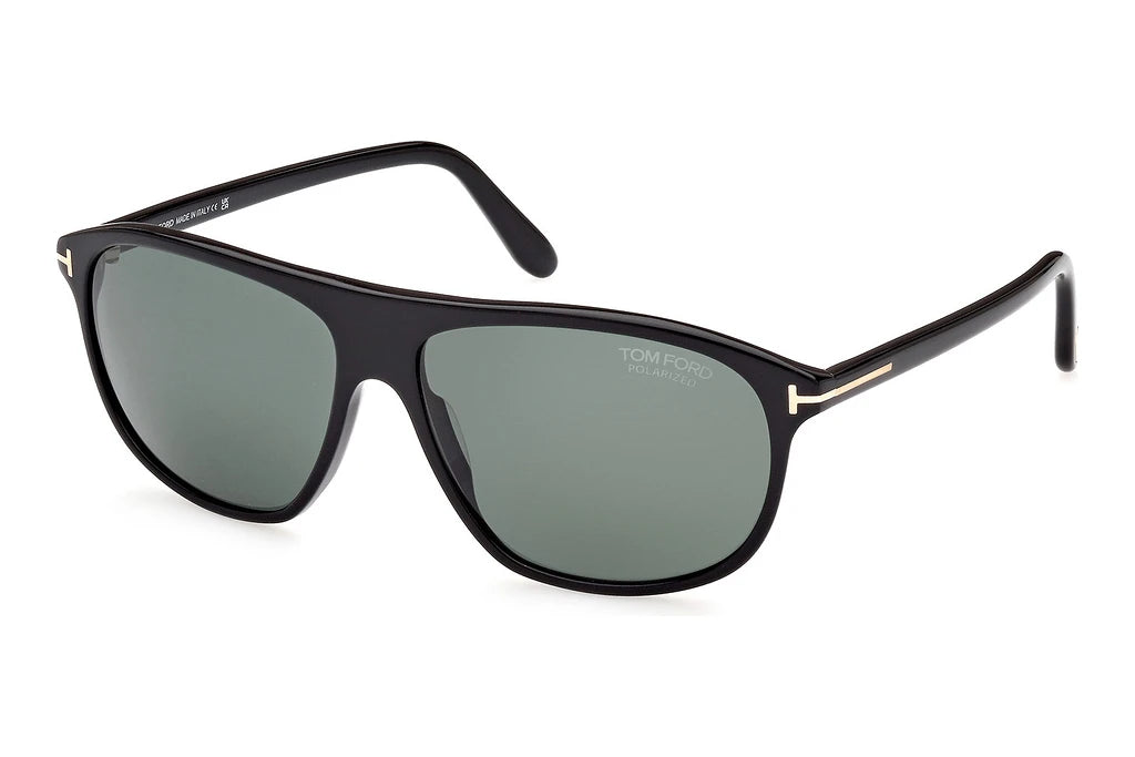 Tom Ford FT1027/S 01R Black Sunglasses - Black frame, Green lens