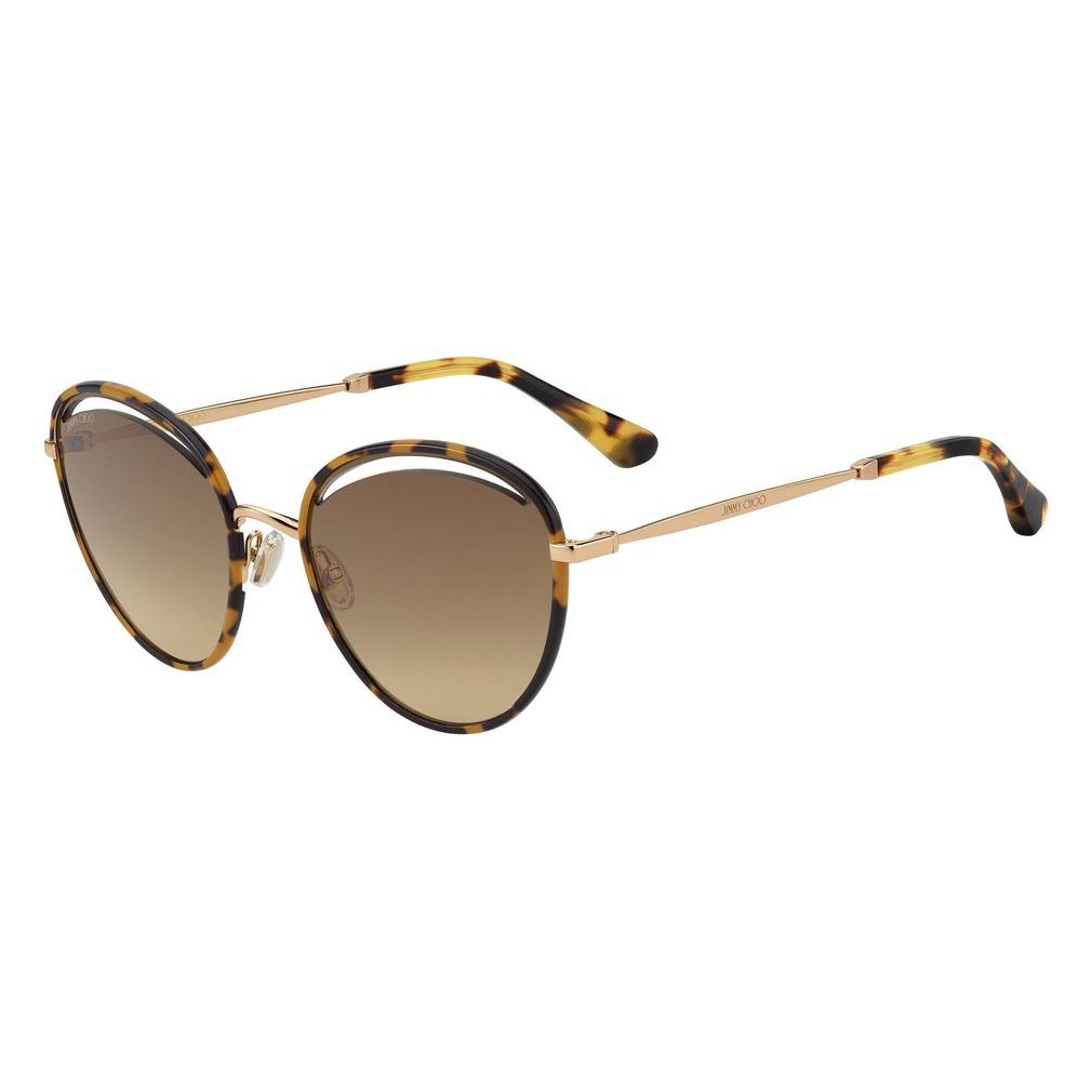 Jimmy Choo MALYA/S 06J GOLD HAVANA Havana Gold Sunglasses - Brown / Tortoise frame, Brown Gradient lens