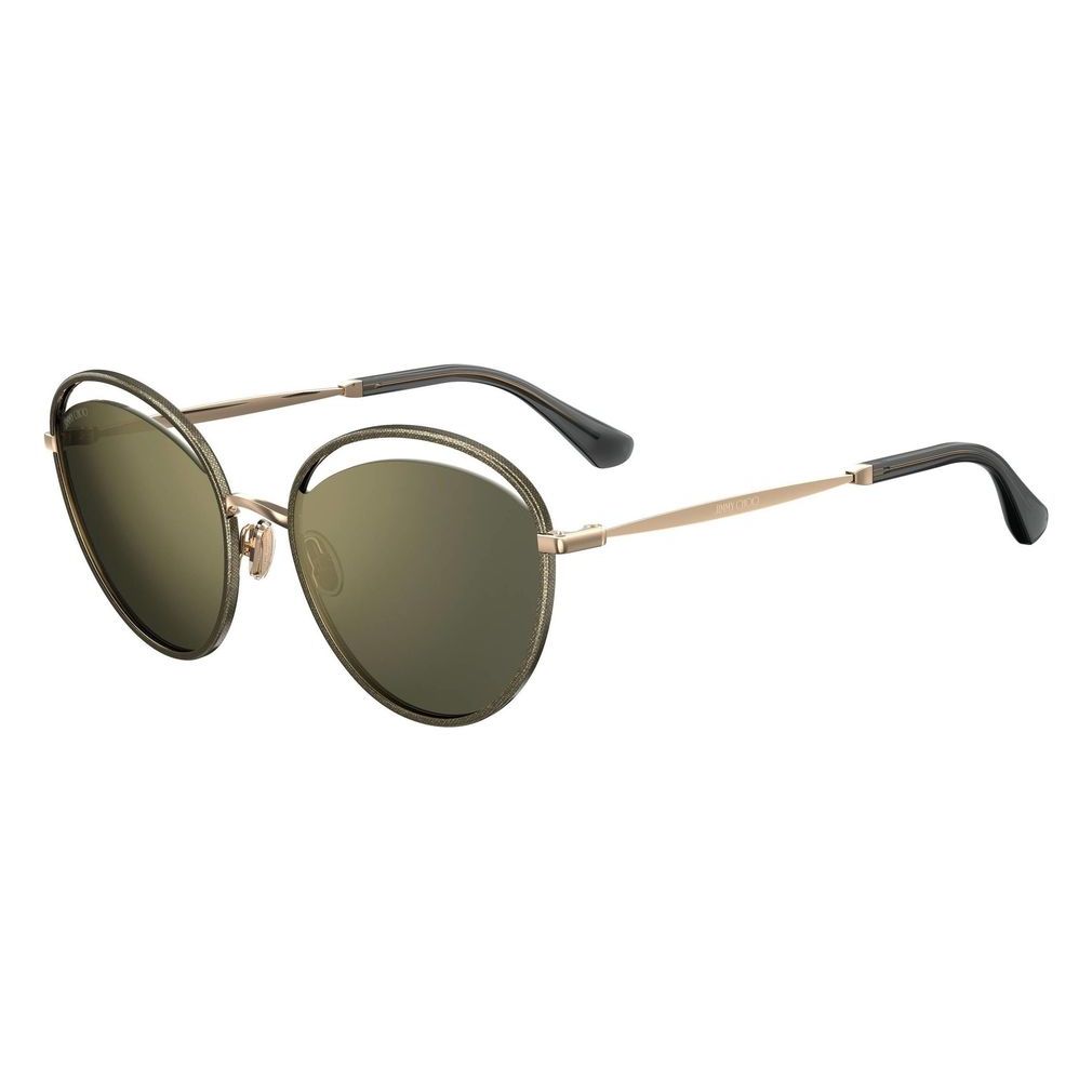 Jimmy Choo MALYA/S W8Q GOLD GLTTGRY Green Glitter Sunglasses - Green frame, Green Mirror lens