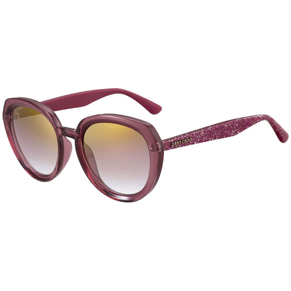 Jimmy Choo MACE/S QH0 CYCLAMEN Sunglasses - Purple frame, Brown Gold Gradient lens