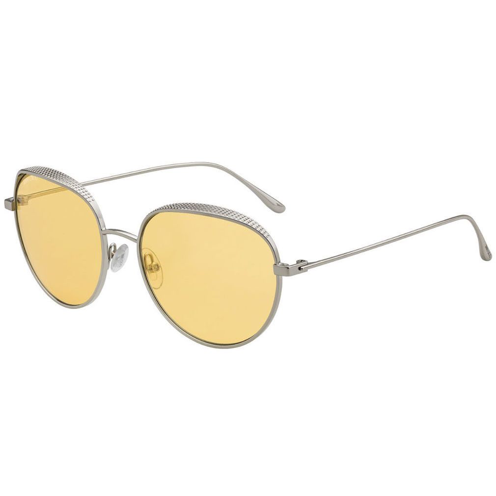 Jimmy Choo ELLO/S DYG GOLD YELLOW Silver Sunglasses - Silver / Gunmetal frame, Yellow lens