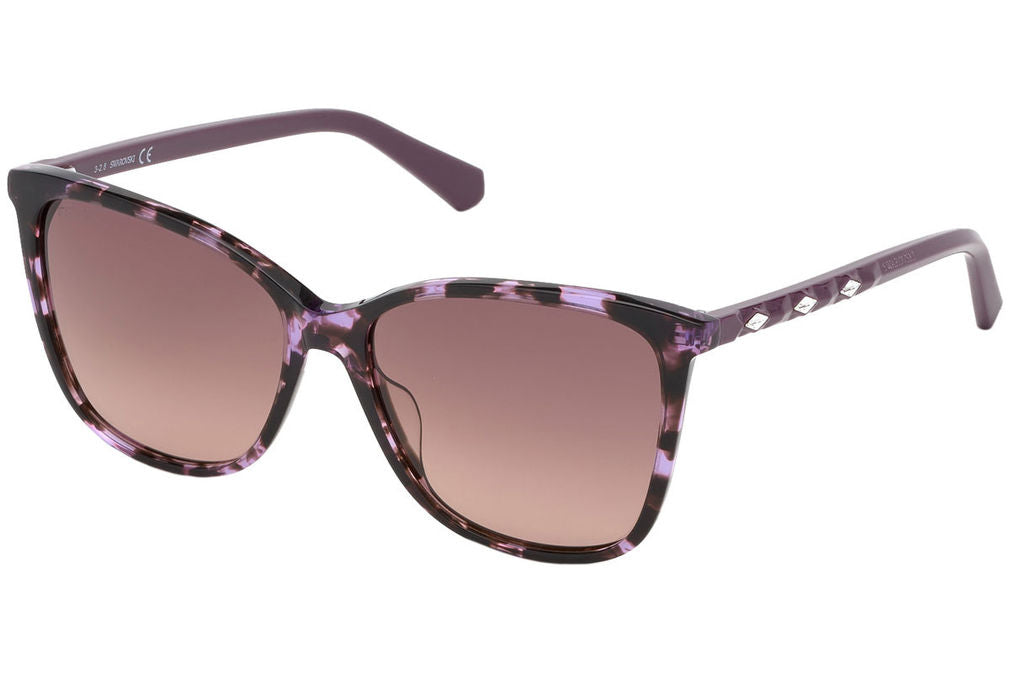 Swarovski SK0222/S 55T Purple Havana Sunglasses - Brown / Tortoise frame, Brown lens