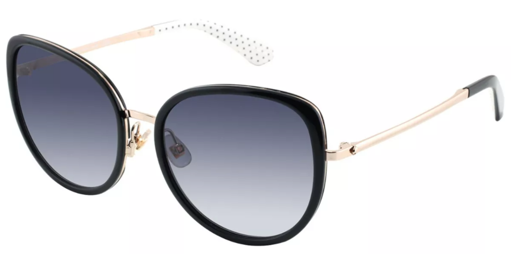 Kate Spade JENSEN/G/S 807 BLACK Black Gold Sunglasses - Gold frame, Grey lens
