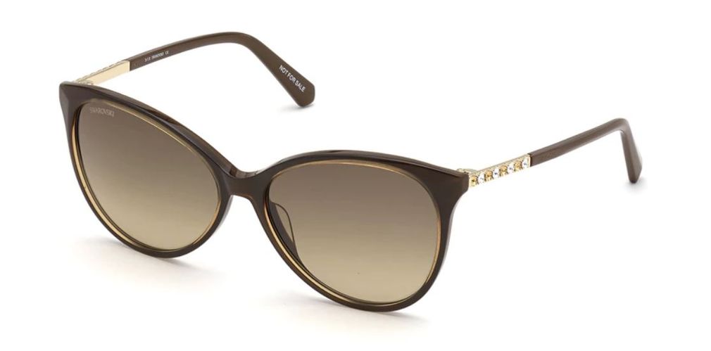 Swarovski SK0309/S 48F Shiny Dark Brown Sunglasses - Shiny Dark Brown frame, Brown lens