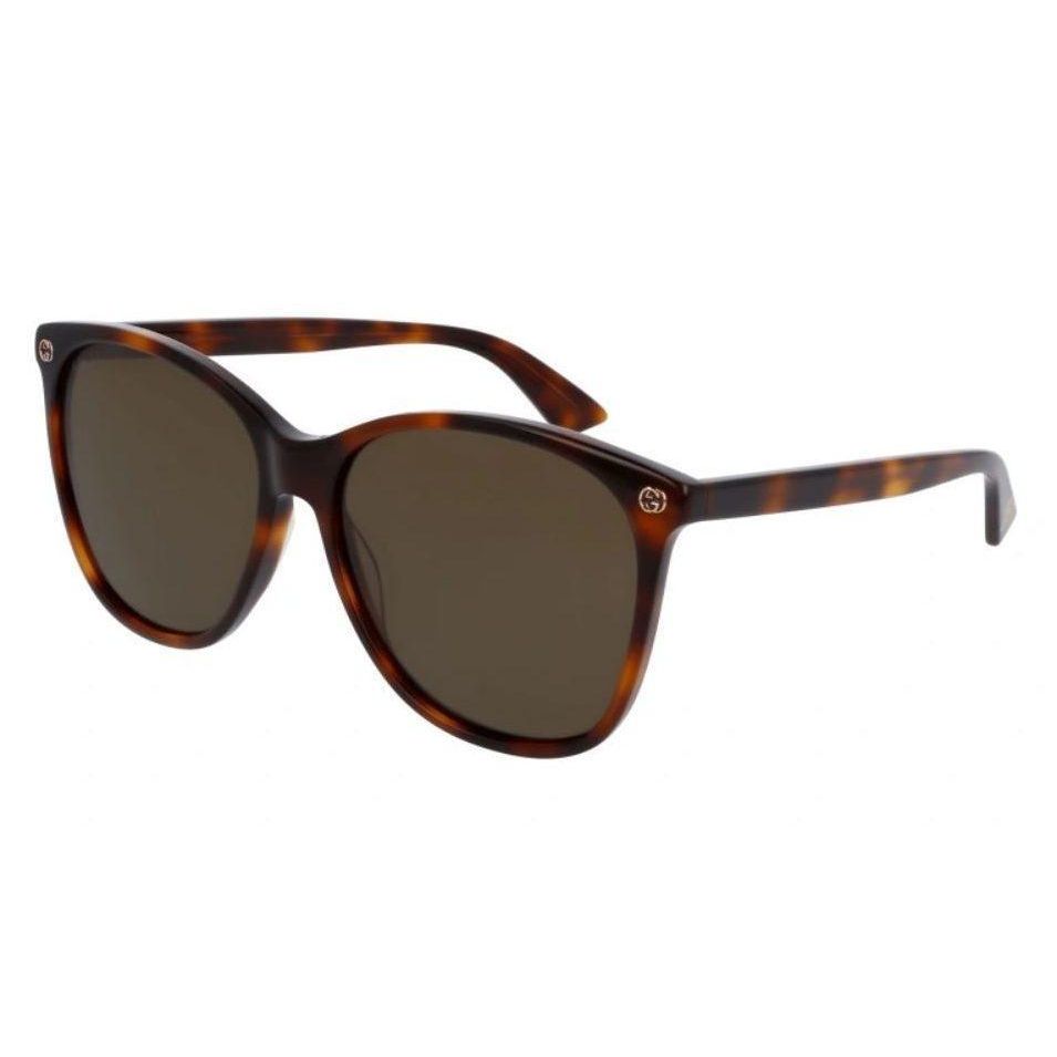 Gucci GG0024S-002 58 Havana Sunglasses - Brown / Tortoise frame, Brown lens