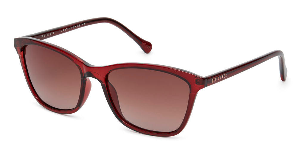 Ted Baker TB1440 200 55 Burgundy Sunglasses - Red / Burgundy frame, Brown lens