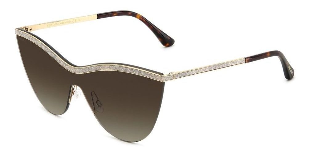 Jimmy Choo KRISTEN/S 06J99HA Gold Glitter Sunglasses - Gold frame, Grey Gradient lens