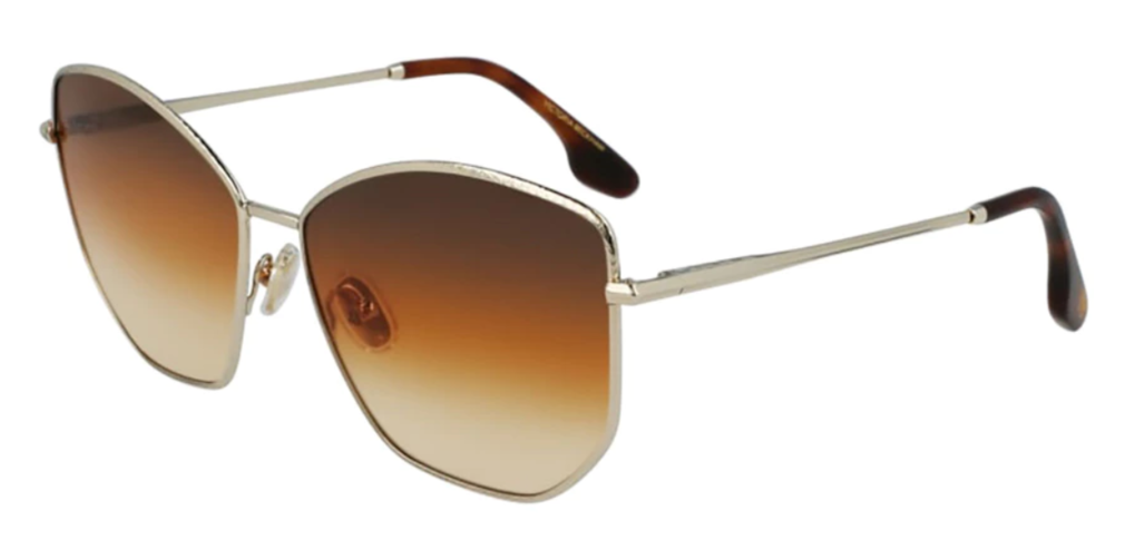 Victoria Beckham VB225S 702 MBE Gold Sunglasses - Gold frame, Brown lens