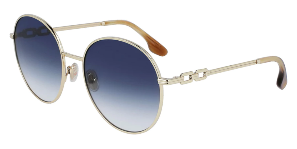 Victoria Beckham VB231S 720 TKU Gold Sunglasses - Gold frame, Blue lens