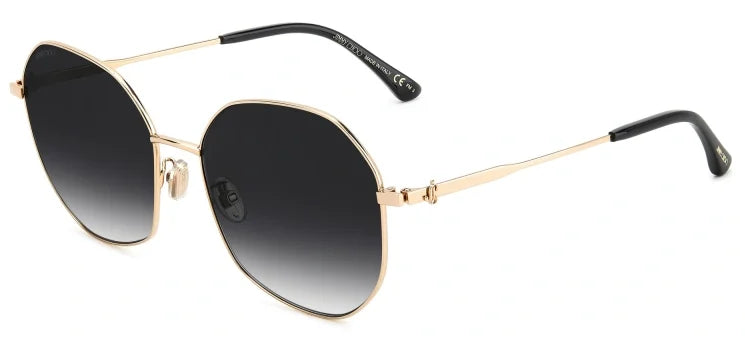 Jimmy Choo ASTRA/F/S/K 0009O Rose Gold Sunglasses - Pink / Rose frame, Daek Grey Shaded lens