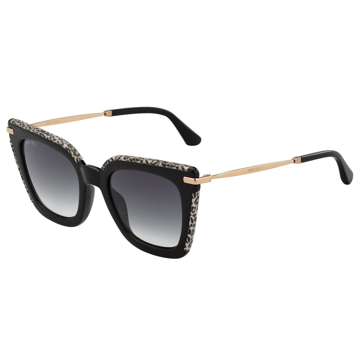 Jimmy Choo CIARA/G/S FP3 BKGD BK LEOP Black Leopard Sunglasses - Black frame, Grey Gradient lens