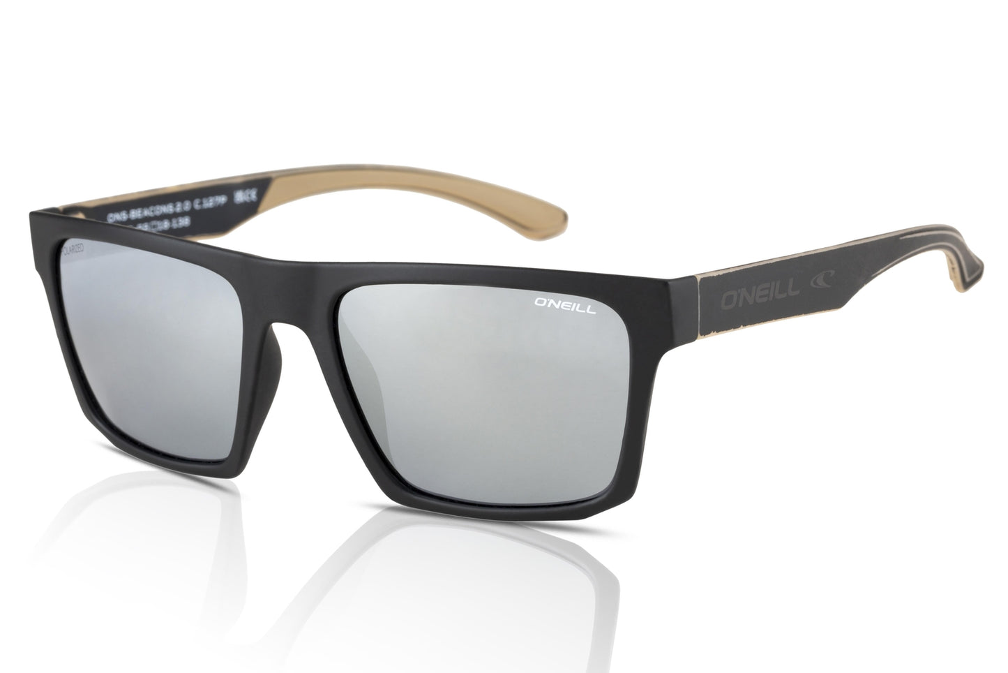 O'Neill 0NS-BEACONS-127P Matte Black Sunglasses - Black frame, Grey lens