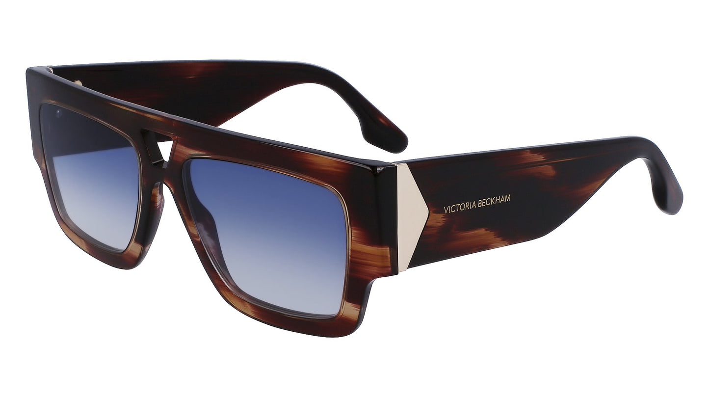 Victoria Beckham VB651S (227) Brown Sunglasses - Brown frame, Blue lens