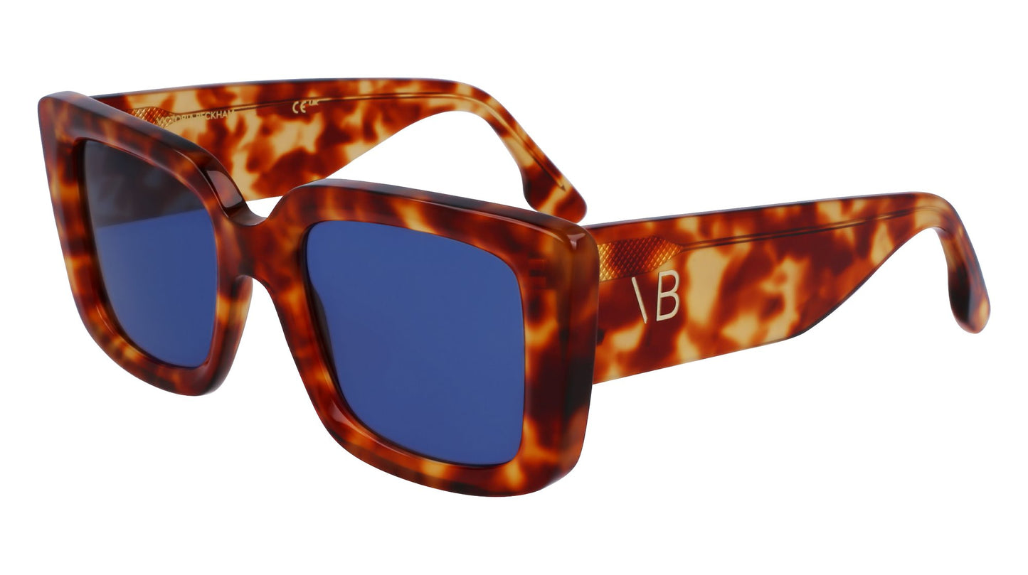 Victoria Beckham VB653S (222) Brown Sunglasses - Brown frame, Blue lens