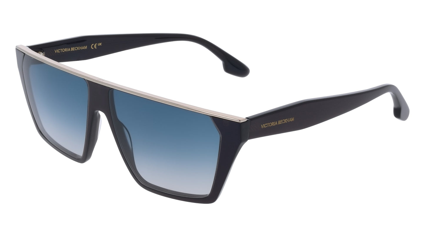 Victoria Beckham VB683S (415) Black Sunglasses - Black frame, Blue lens
