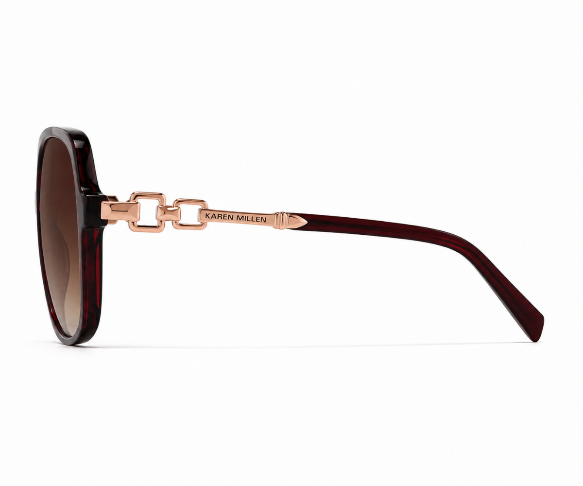 Karen Millen KM5065 237 Dark Red Horn Sunglasses