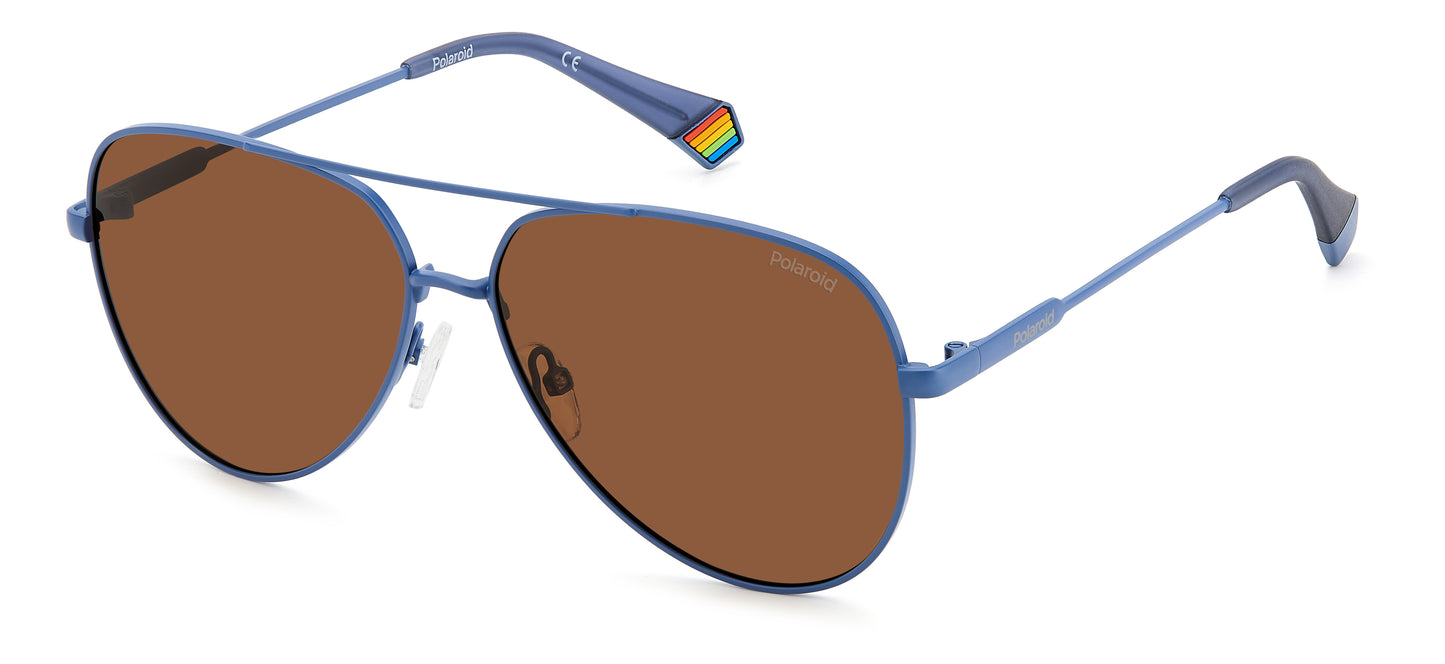 Polaroid PLD 6187/S MVU.HE Blue Sunglasses - Blue frame, Brown lens