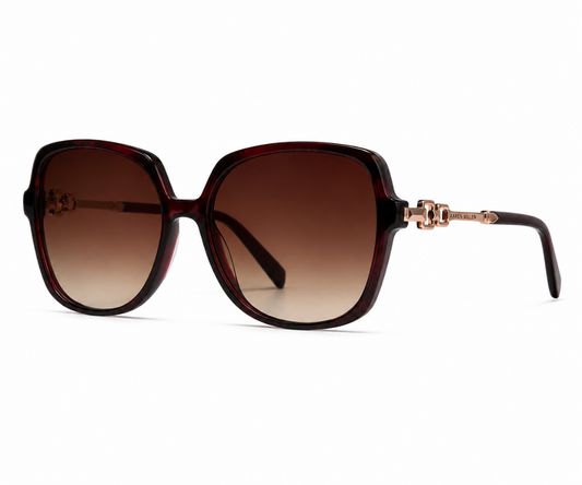 Karen Millen KM5065 237 Dark Red Horn Sunglasses