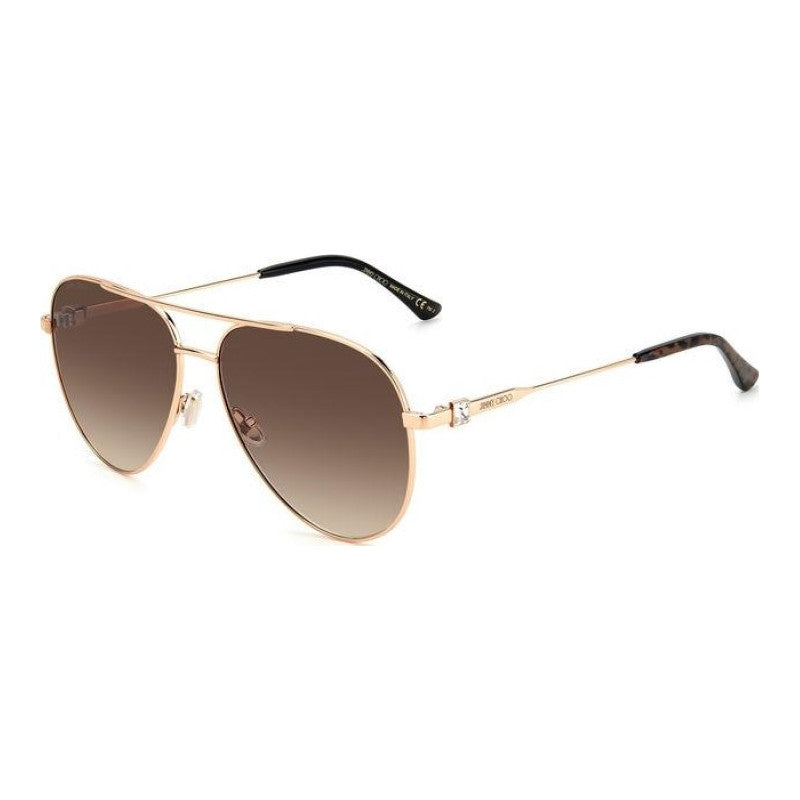 Jimmy Choo OLLY/S DDB GOLD COPPER Sunglasses - Gold frame, Brown Lens