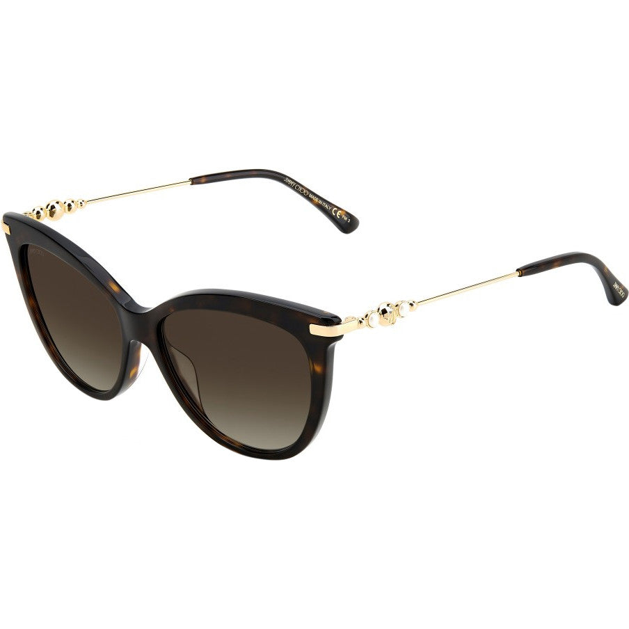 Jimmy Choo TINSLEY/G/S 086HA Gold Sunglasses - Gold frame, Brown lens