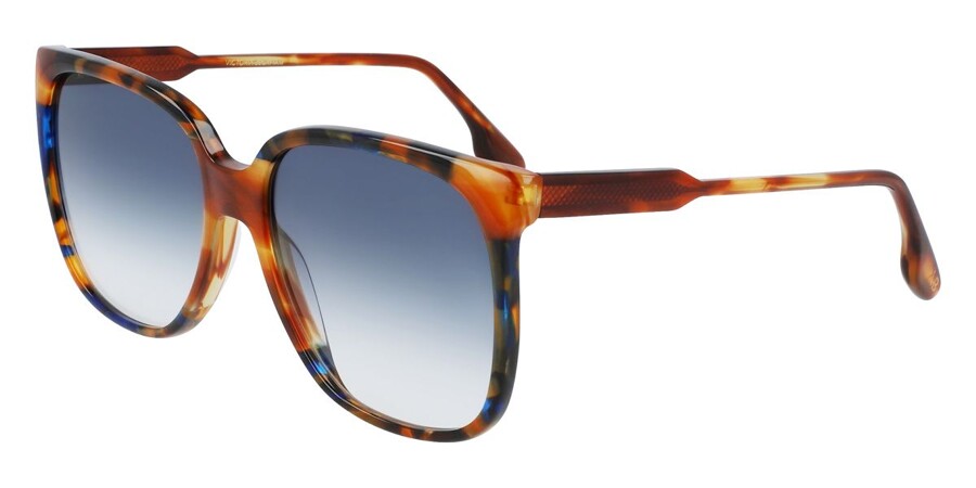 Victoria Beckham VB610SCB (212) Havana Sunglasses - Brown frame, Blue lens