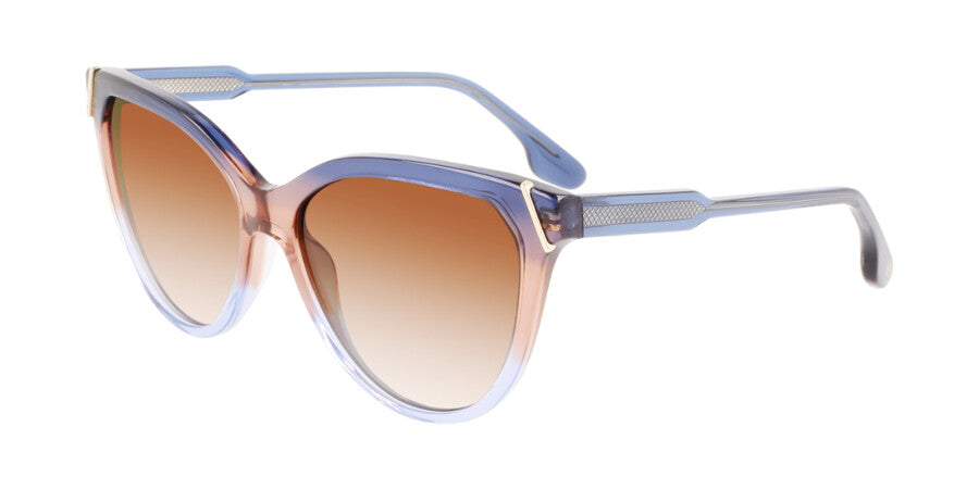 Victoria Beckham VB641S 417 Blue Brown Azure Sunglasses - Blue frame, Brown lens