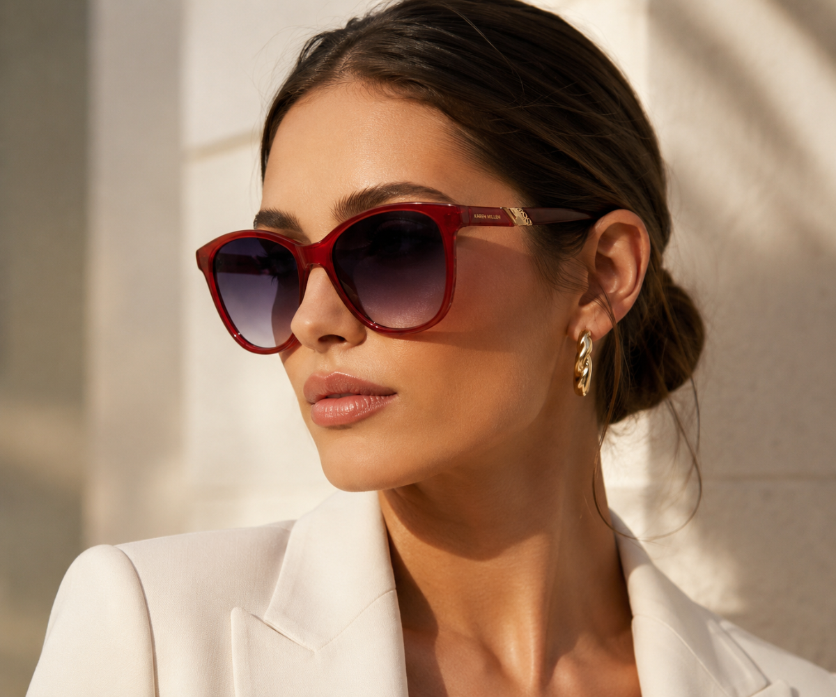 Karen Millen KM5057 200 Milky Wine Sunglasses