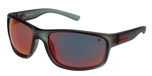 CAT CTS-8019-108P Frosted Dark Grey Sunglasses - Silver / Gunmetal frame, Grey lens
