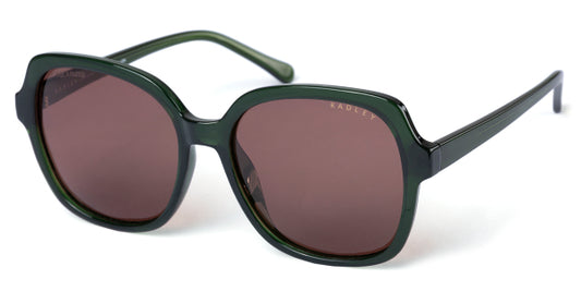Radley 6505 107PA Transparent Dark Green Sunglasses - Green frame, Dark Brown lens