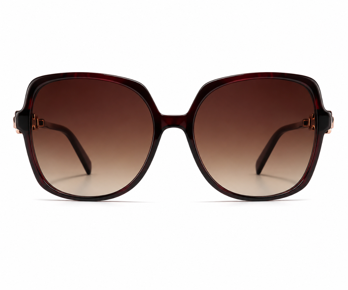 Karen Millen KM5065 237 Dark Red Horn Sunglasses