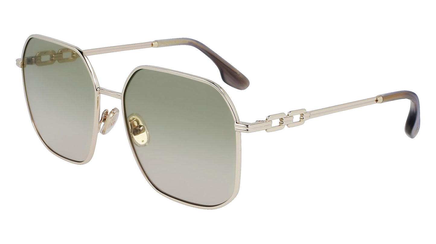 Victoria Beckham VB232S (756) Yellow Sunglasses - Silver frame, Grey lens