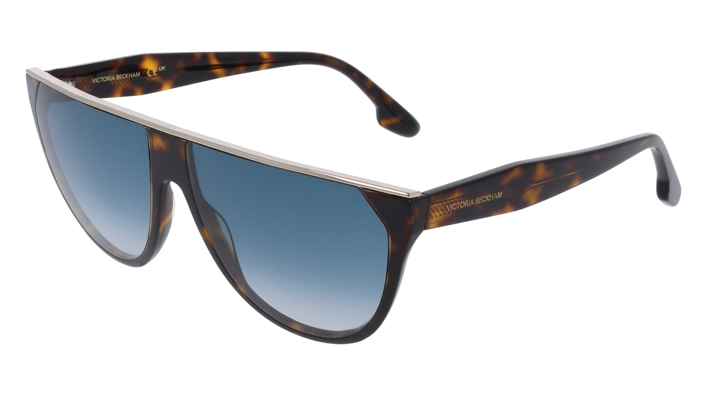 Victoria Beckham VB682S (234) Havana Sunglasses - Brown frame, Blue lens