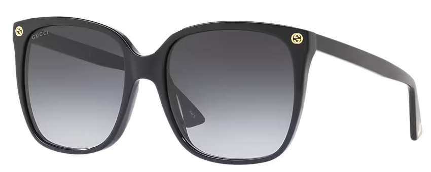 Gucci GG0022S-001 57 Black Sunglasses - Black frame, Grey Gradient lens