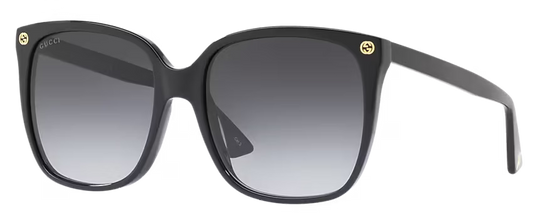 Gucci GG0022S-001 57 Black Sunglasses - Black frame, Grey Gradient lens
