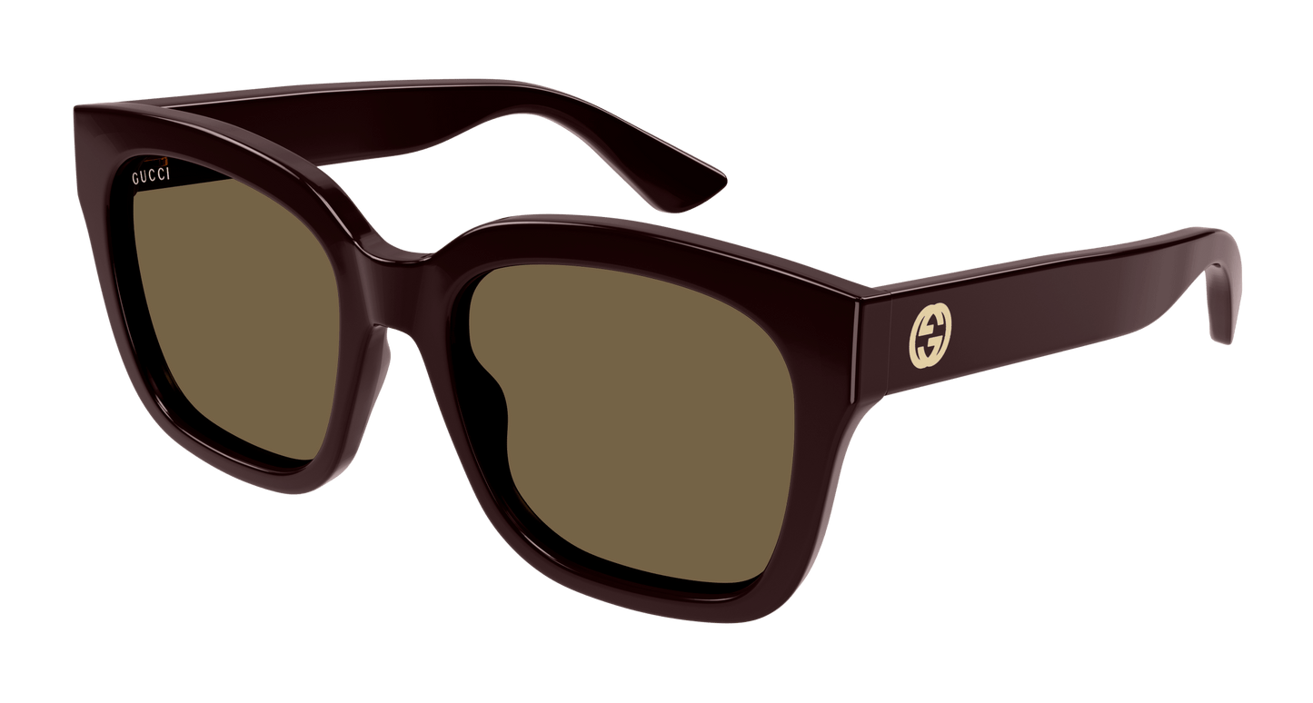 Gucci GG1338S 005 Bordeaux Sunglasses - Red / Burgundy frame, Brown lens