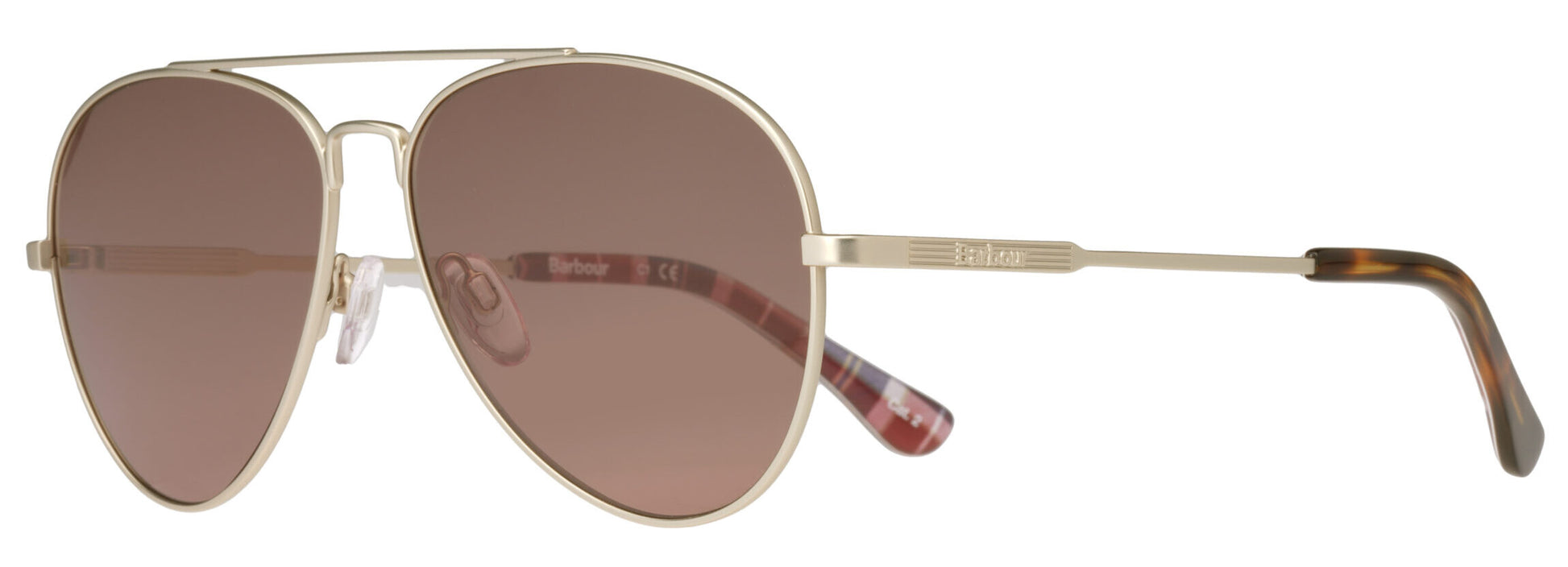 Barbour BA8112 C1 Gold Metal Sunglasses - Gold frame, Brown Lens