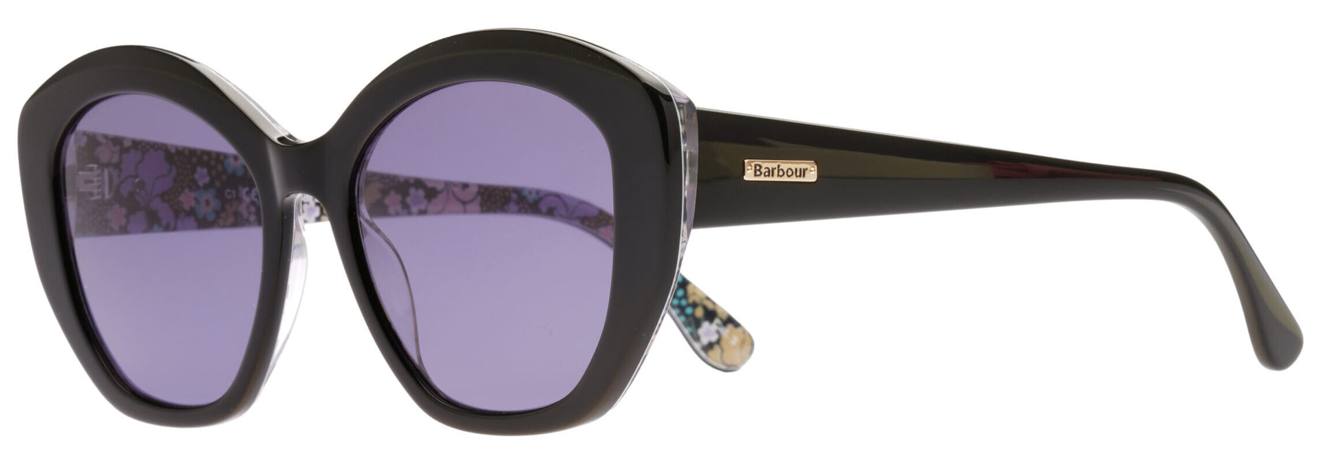 Barbour BA8122 C1 Black Sunglasses - Black frame, Purple Lens