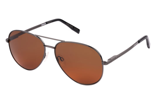 Barbour BAS-3003-210 Grey Sunglasses - Silver / Gunmetal frame, Brown lens